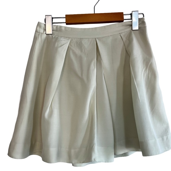 Theory Ivory Full Pleated Mini Skirt Size 0 - Picture 3 of 13